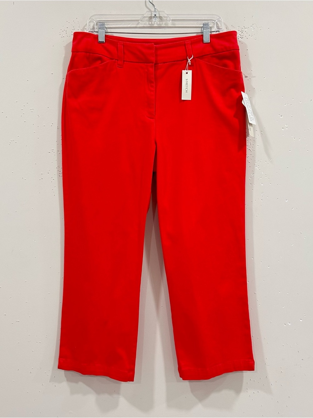 Jones New York Sport Red Crop Stretch Pants Women’s Size 12 Cotton Blend NWT